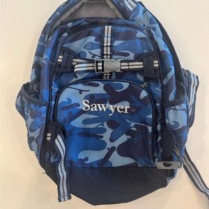 Pottery Barn Kids Blue Camouflage Backpack